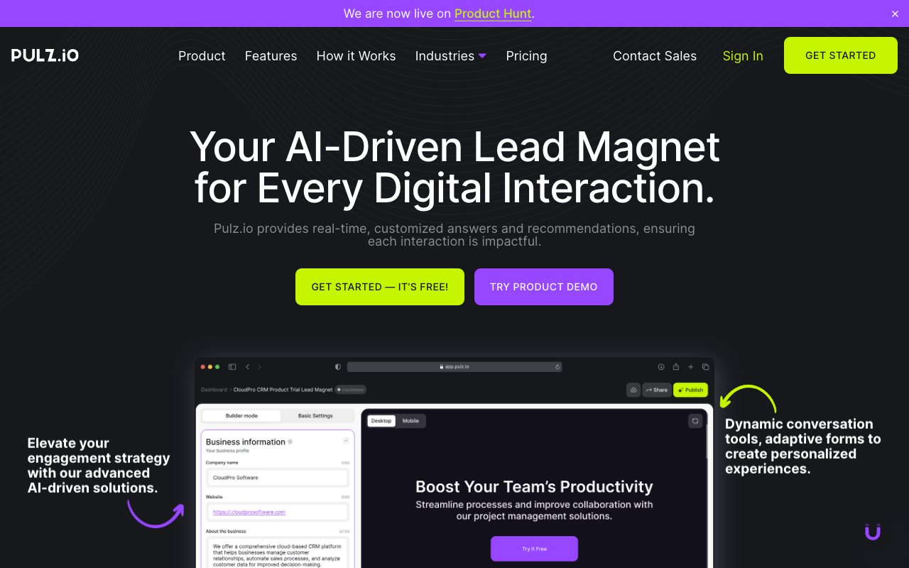 Pulz.io - AI-Driven Lead Magnets for Enhanced User Engagement