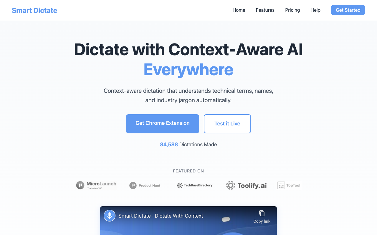 Smart Dictate - Context-Aware Dictation and AI Chat Tool