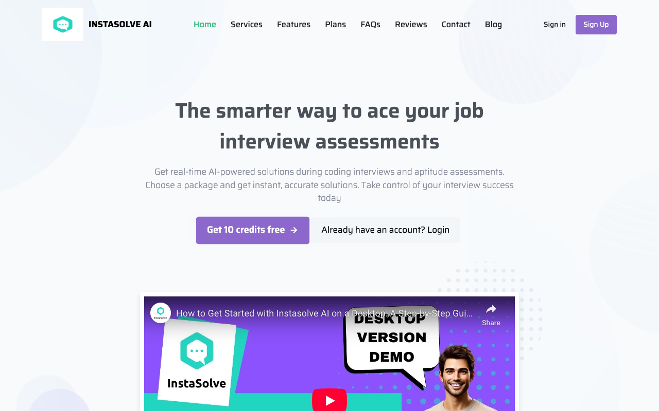 Instasolve AI - Real-time AI solution for assessment interviews
