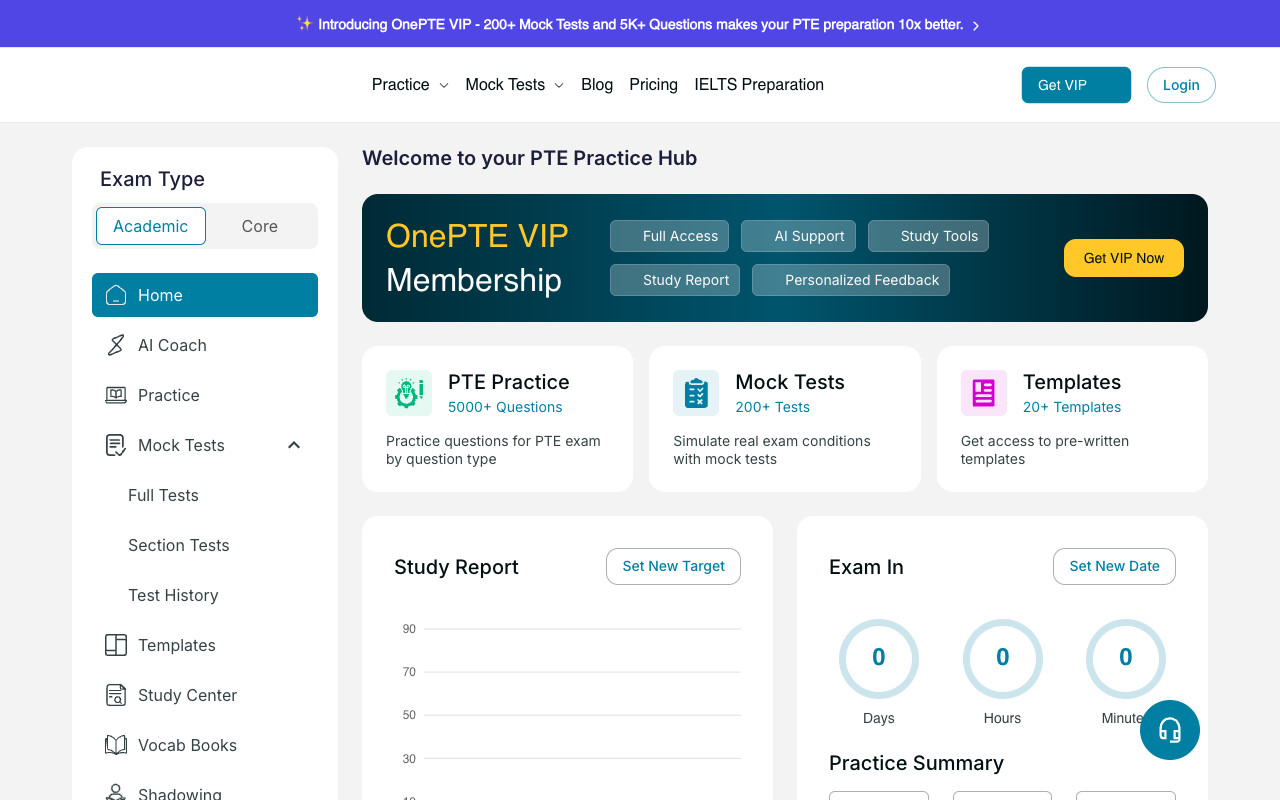 OnePTE - Enhance Your PTE Preparation with AI Scoring