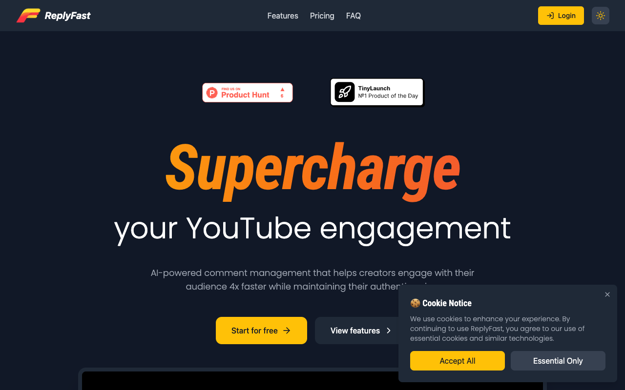 ReplyFast for YouTube - AI-powered solution for efficient comment management