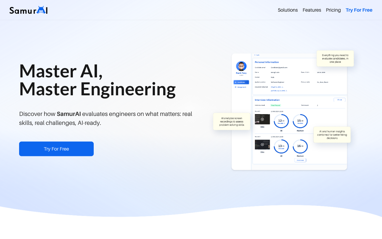 SamurAI - Revolutionizing Engineering Talent Assessment with AI