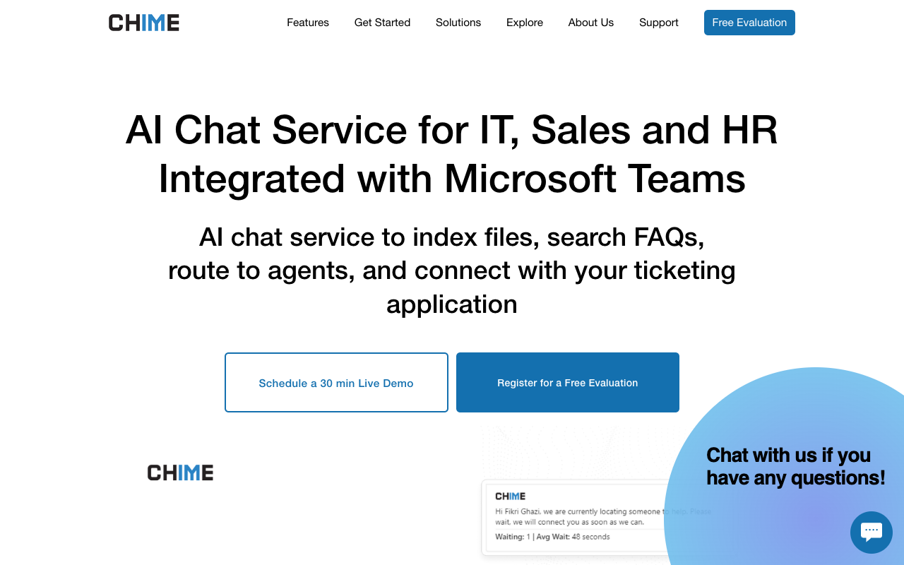 Chime V5 - Enhancing IT Support with Teams Integration, AI, and Live Agents