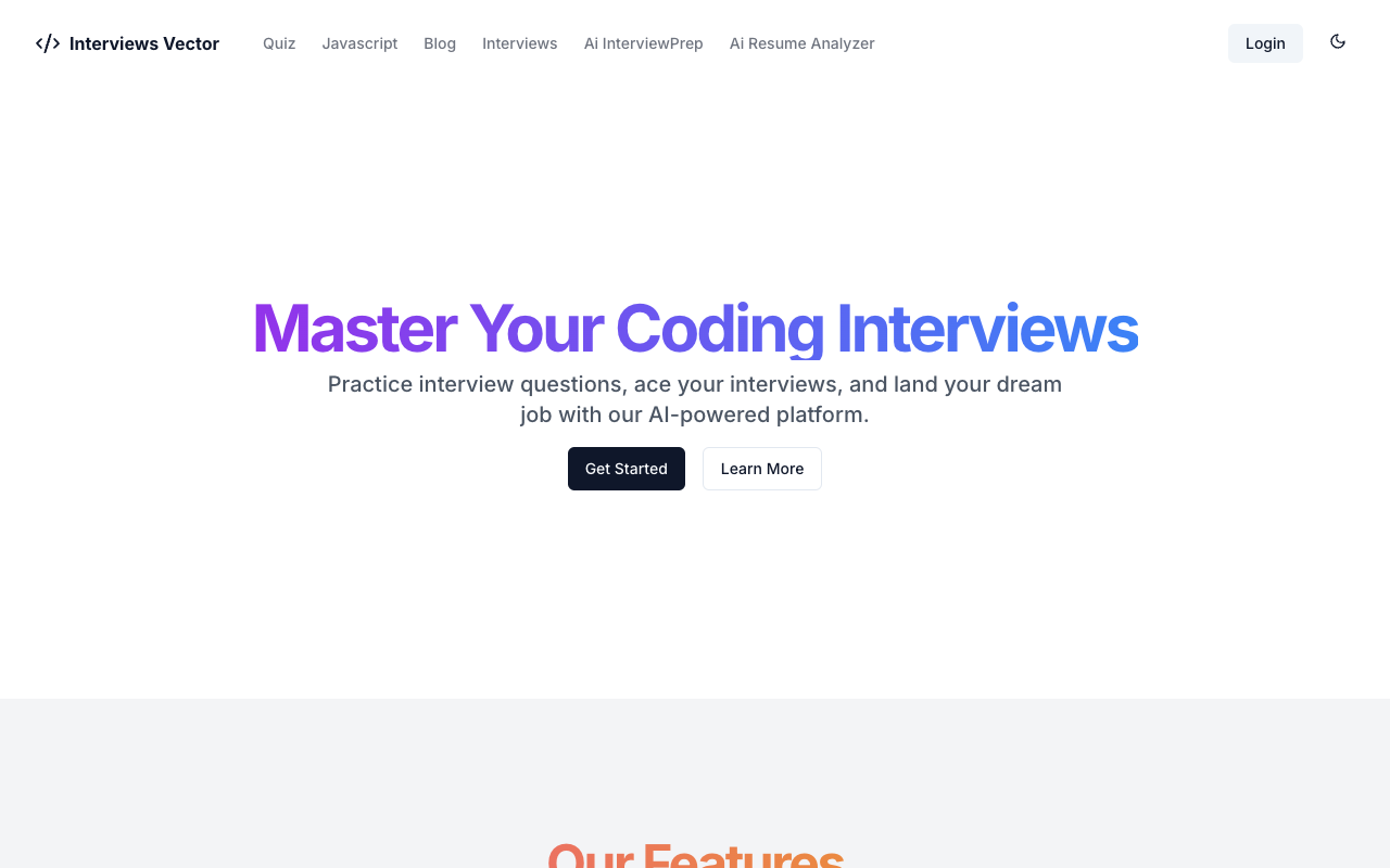Interviews Vector - AI-driven Interview Preparation Platform