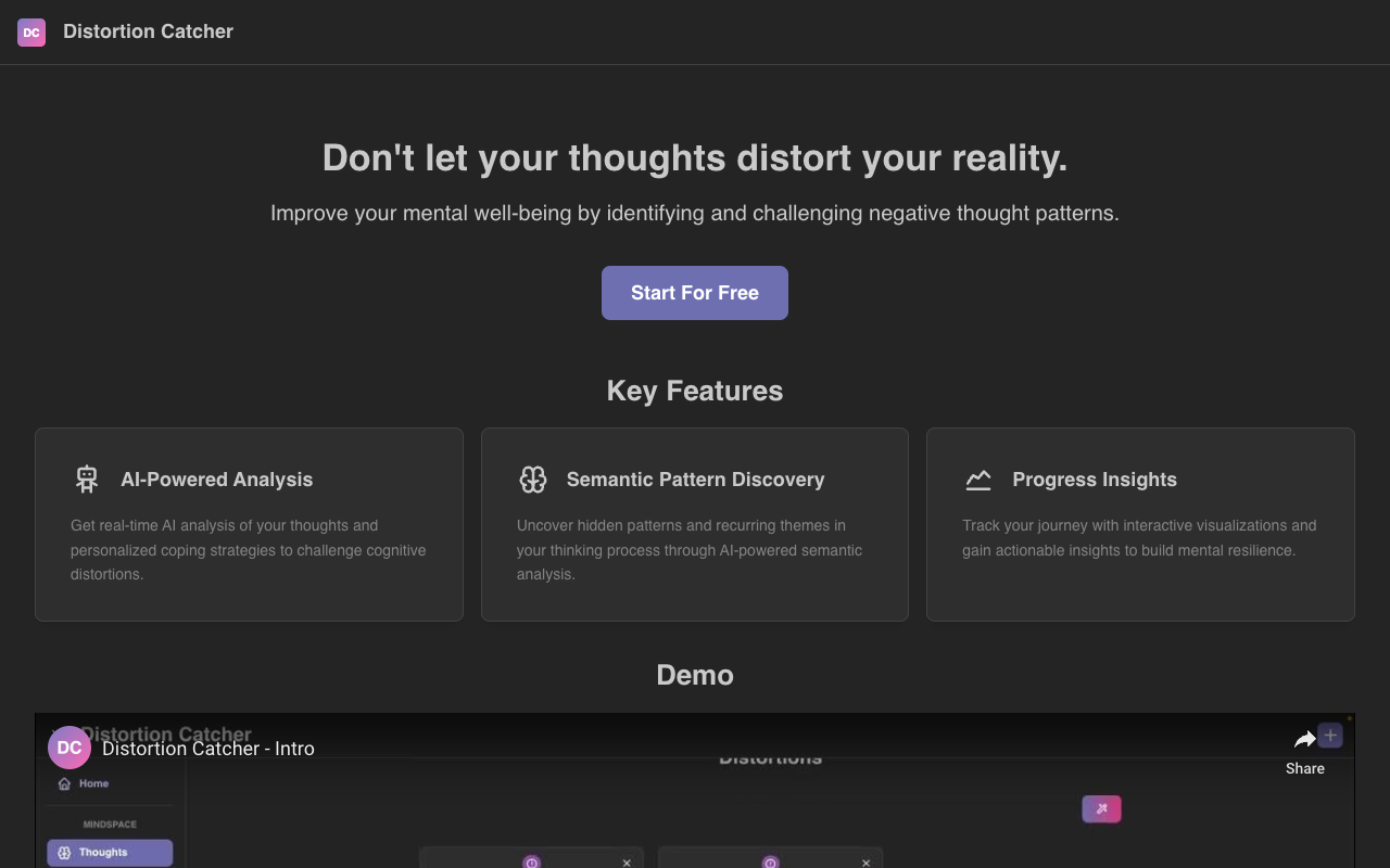 Distortion Catcher - Enhance mindfulness with AI analysis