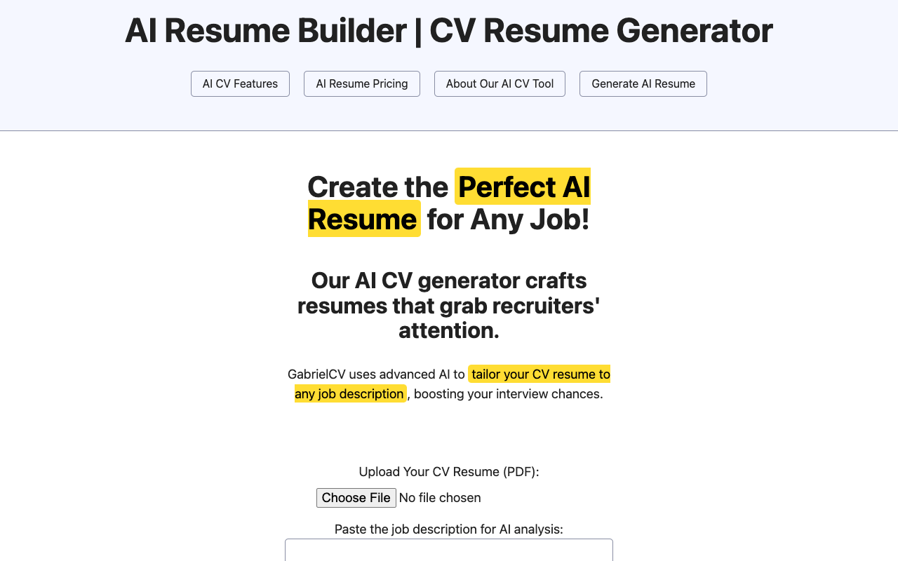 GabrielCV - Tailoring CVs for Job Postings with AI Precision