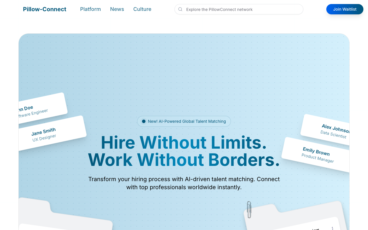Pillow-Connect - AI Revolutionizing Global Talent Matching