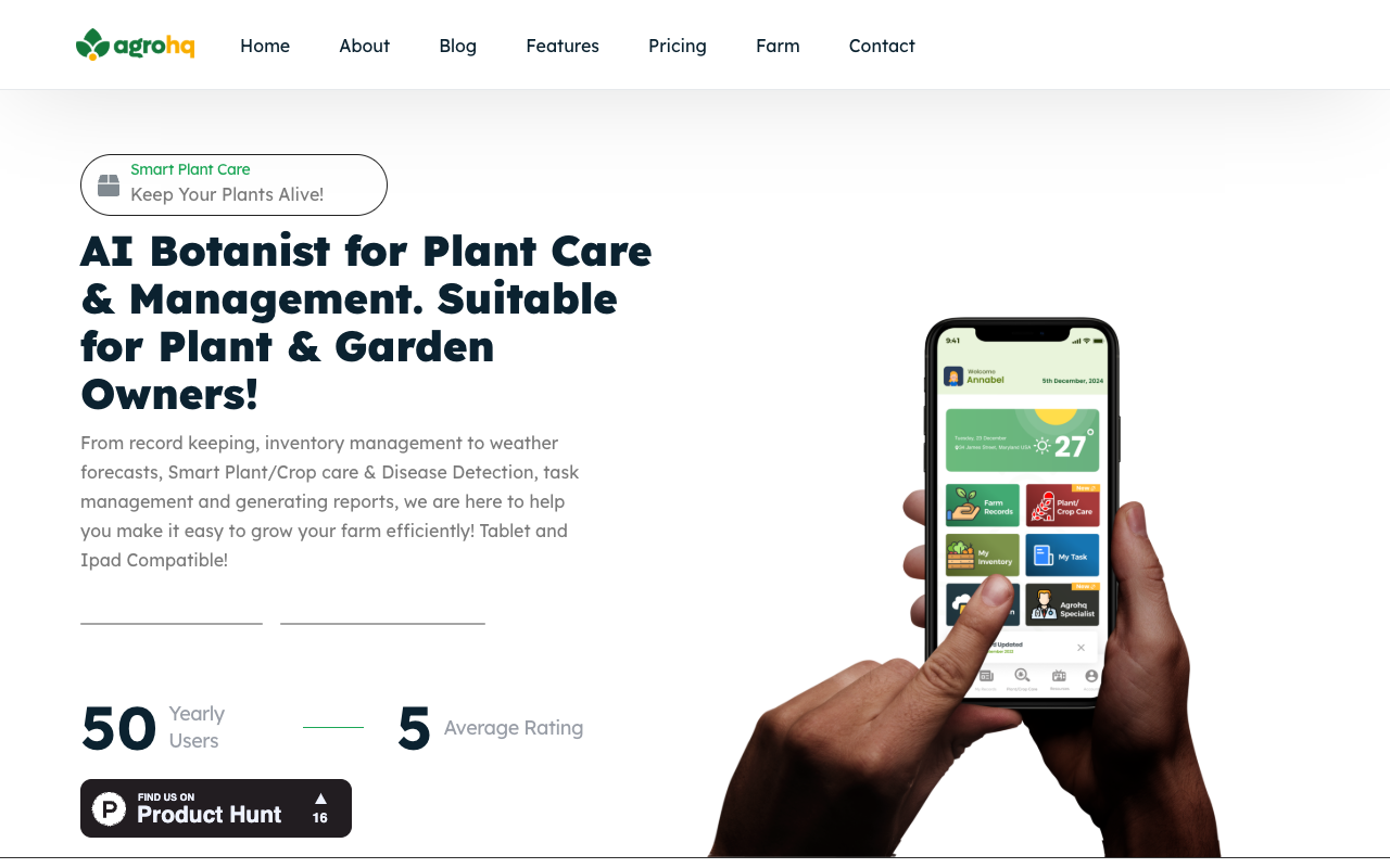 AgroHQ - Revolutionizing Plant Care with AI Technology