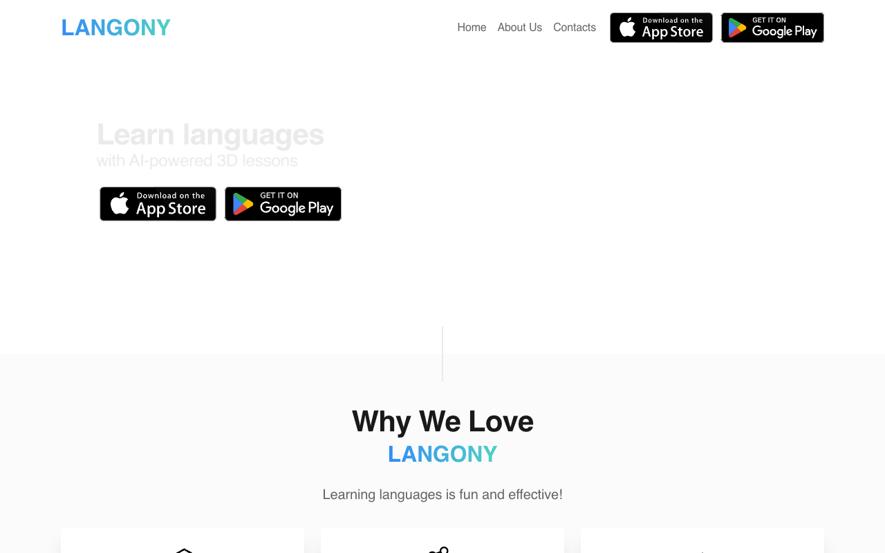 Langony - Revolutionize Language Learning with AI-Powered 3D Lessons