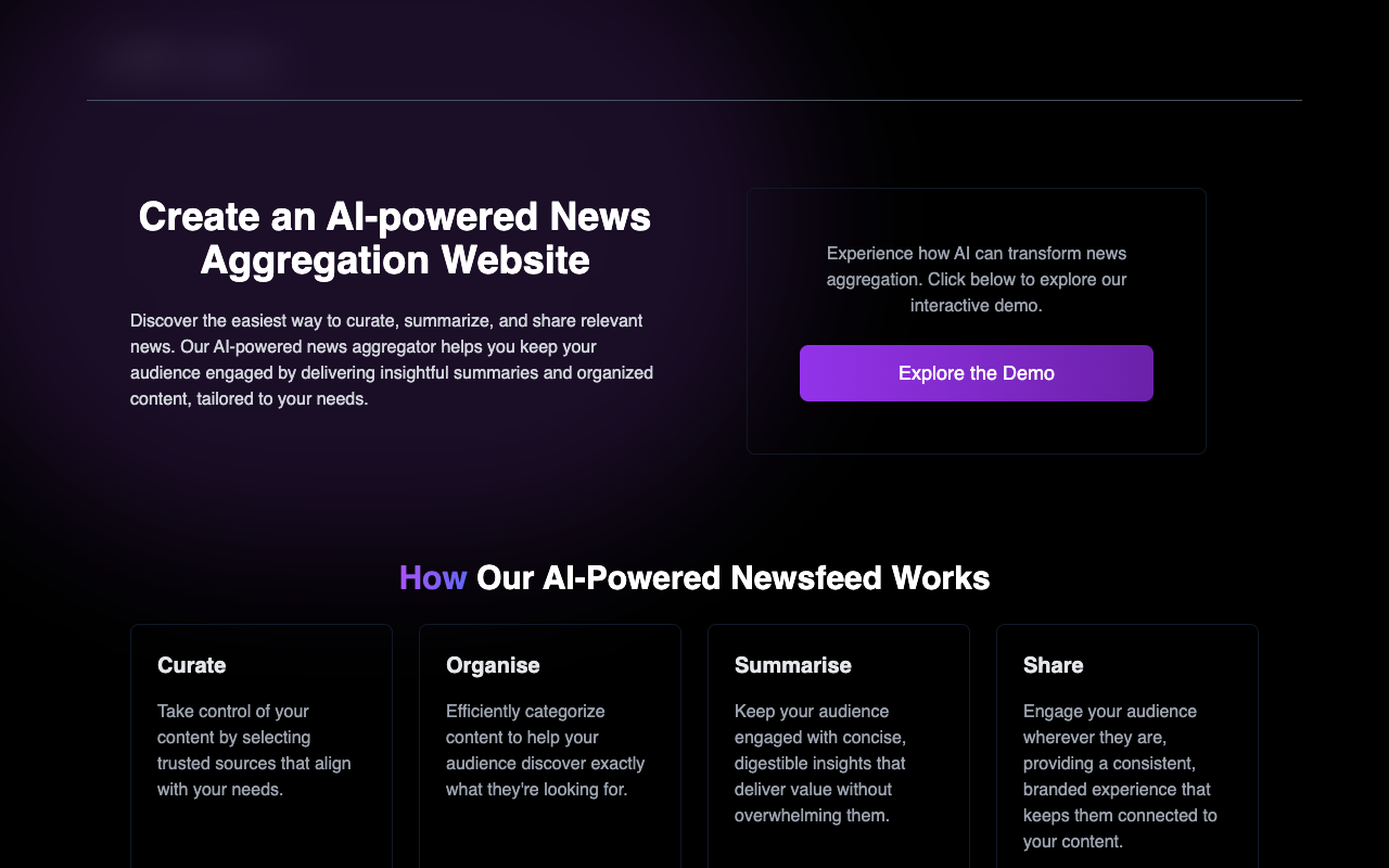 AI-Powered News Aggregator Site - Simplify News Curation with AI Technology
