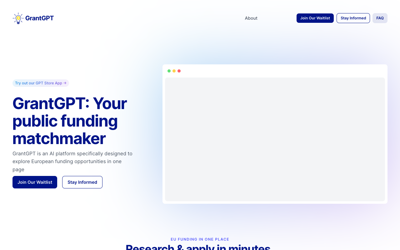 GrantGPT - Your AI-powered EU funding matchmaker