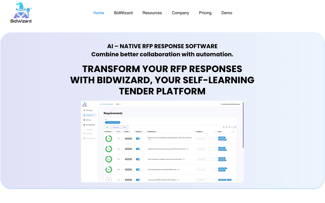 BidWizard - Revolutionizing RFP Responses with AI Technology
