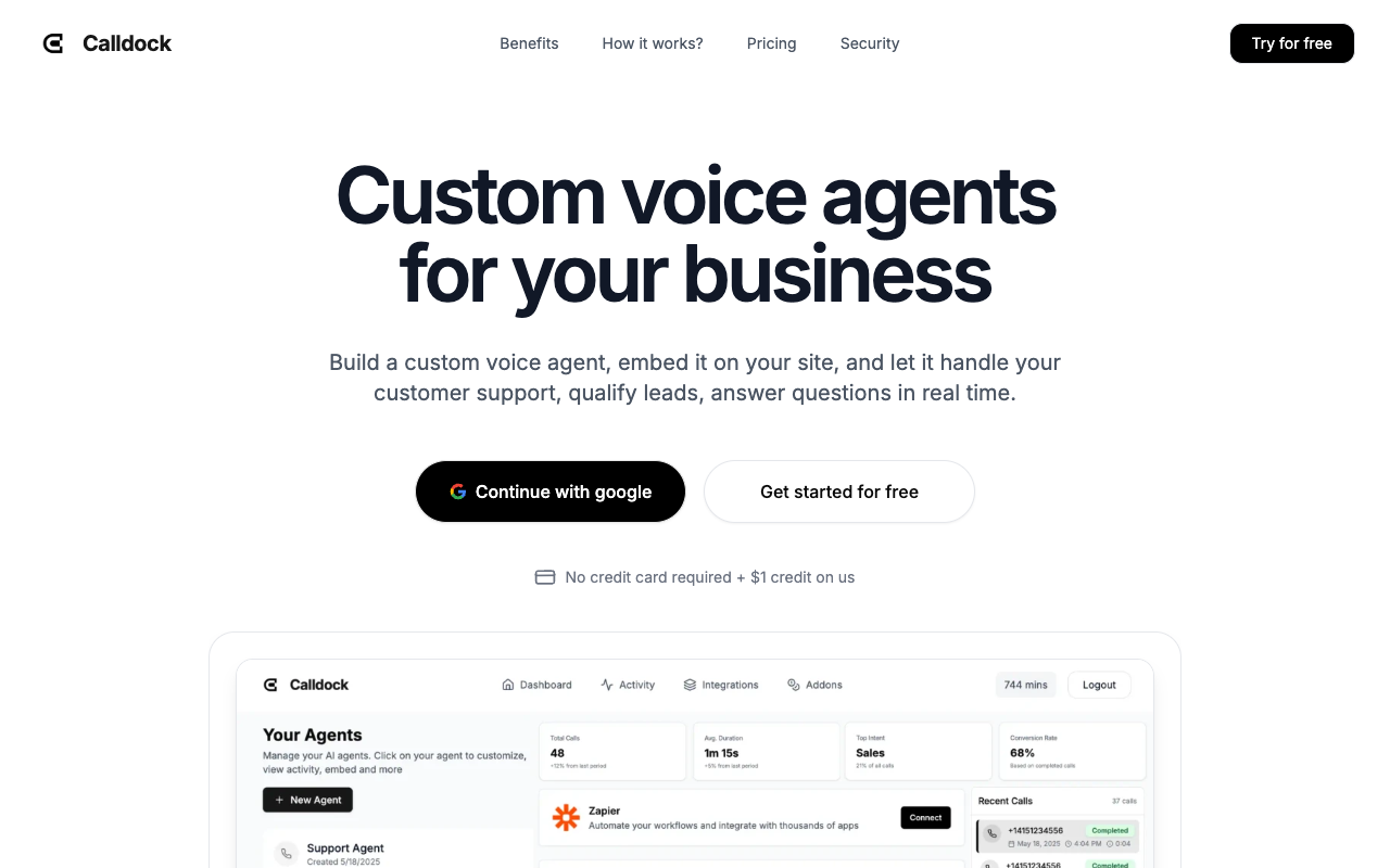 Calldock - Enhance Your Website with AI Voice Agents