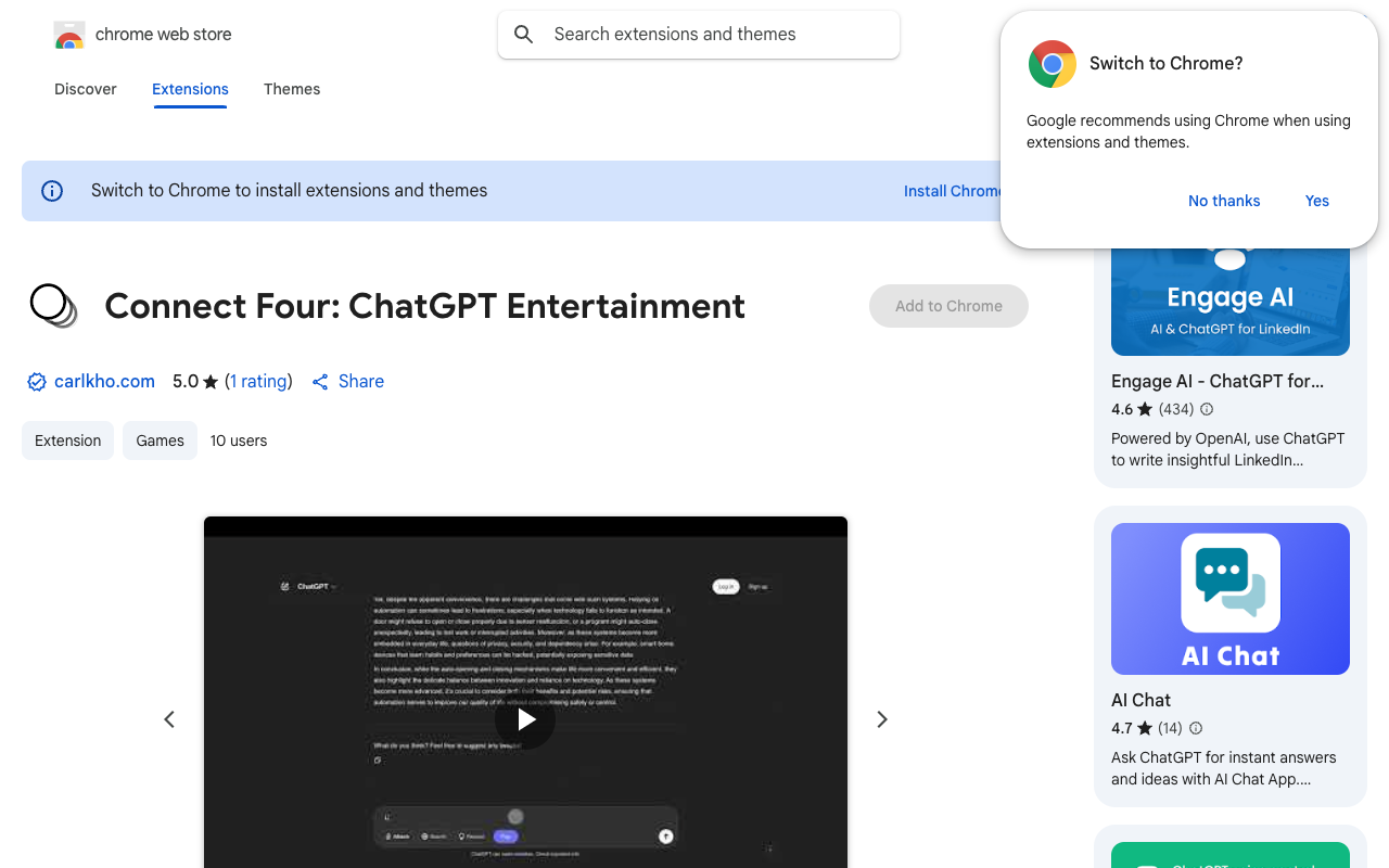 Connect Four - Enjoy Game Time While ChatGPT Thinks