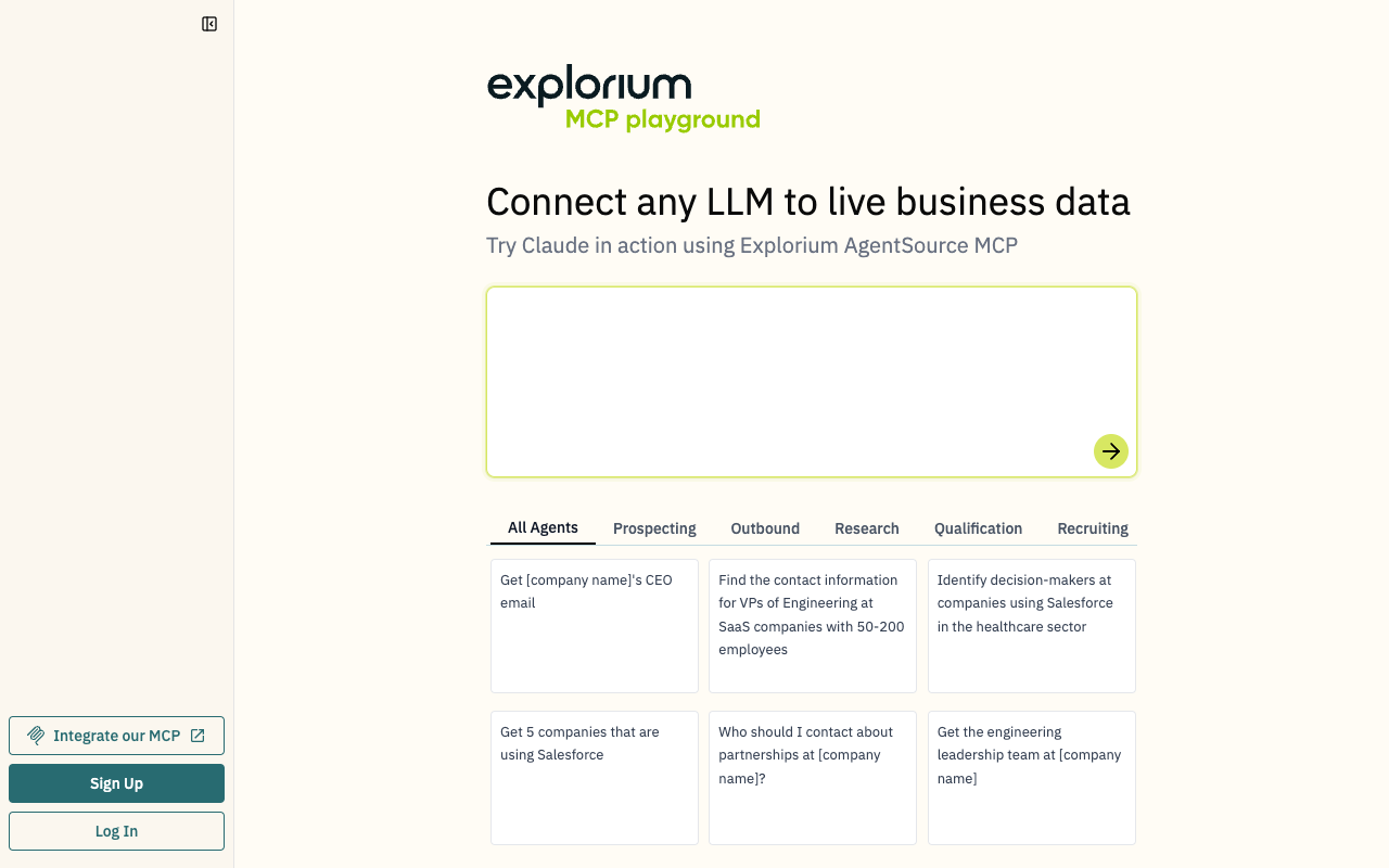 Explorium MCP - Empower Your AI Agents with Live B2B Data