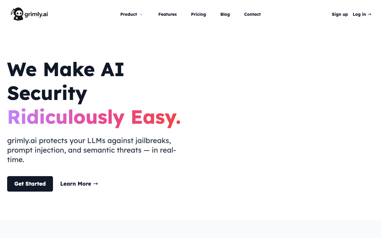 grimly.ai - Enhancing AI Security with Drop-in Protection