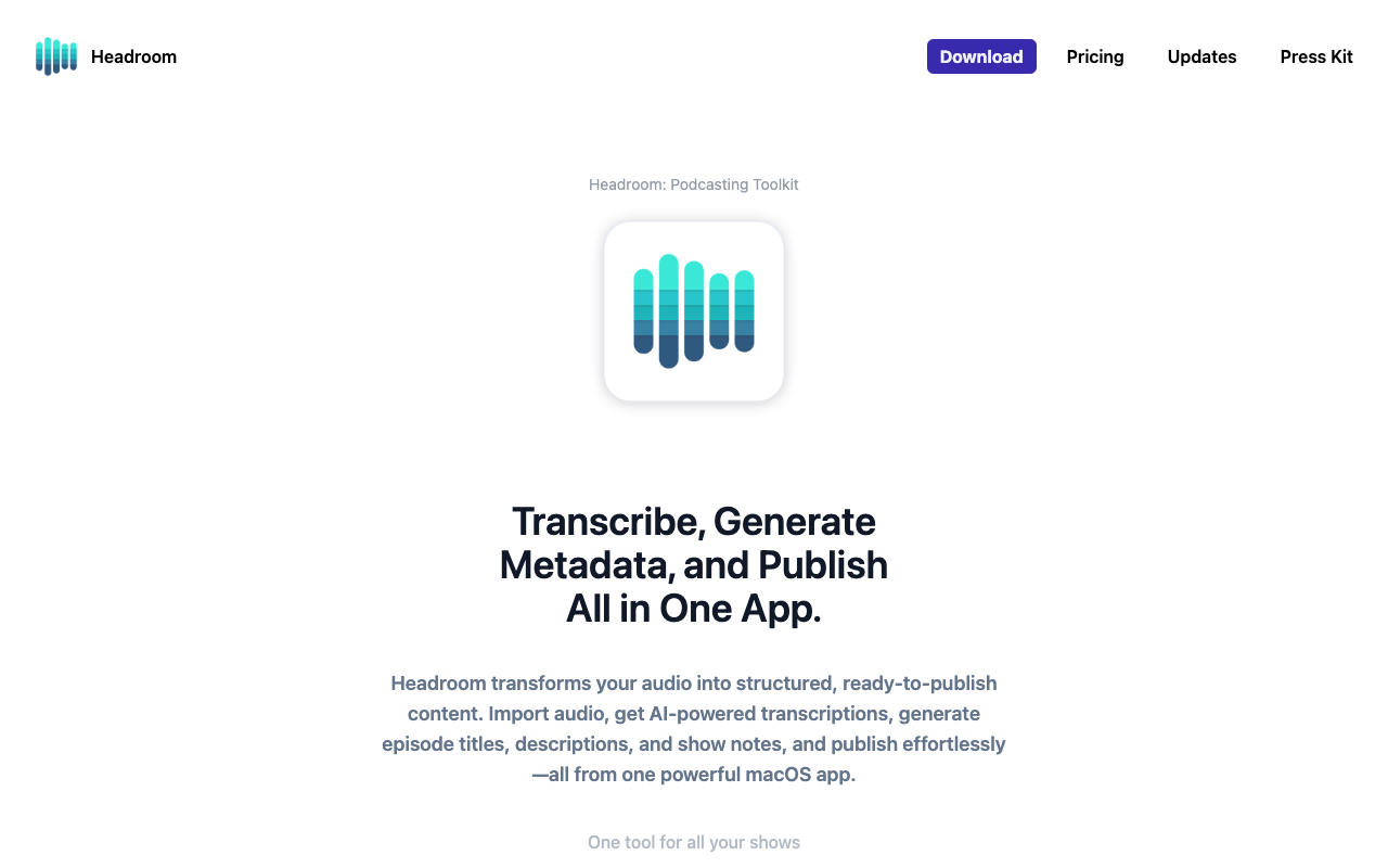 Headroom - Streamline Podcast Production with AI-powered macOS App