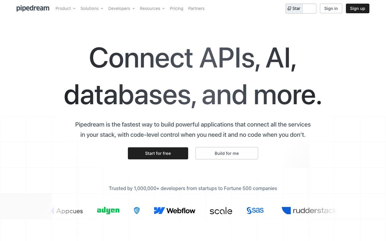 Pipedream MCP - Access 2,500+ APIs for your AI tools