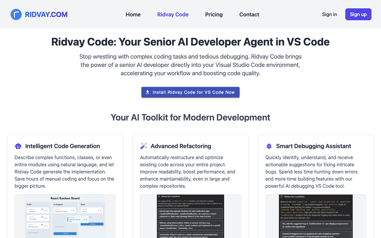 Ridvay Code - Your AI Coding Partner in VS Code