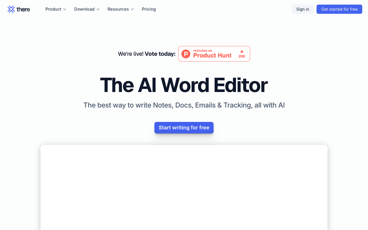 there - The AI Word Editor for Transforming Notes into Impactful Reports