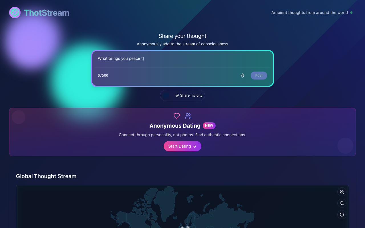 ThotStream - A Futuristic Ambient Social Experience