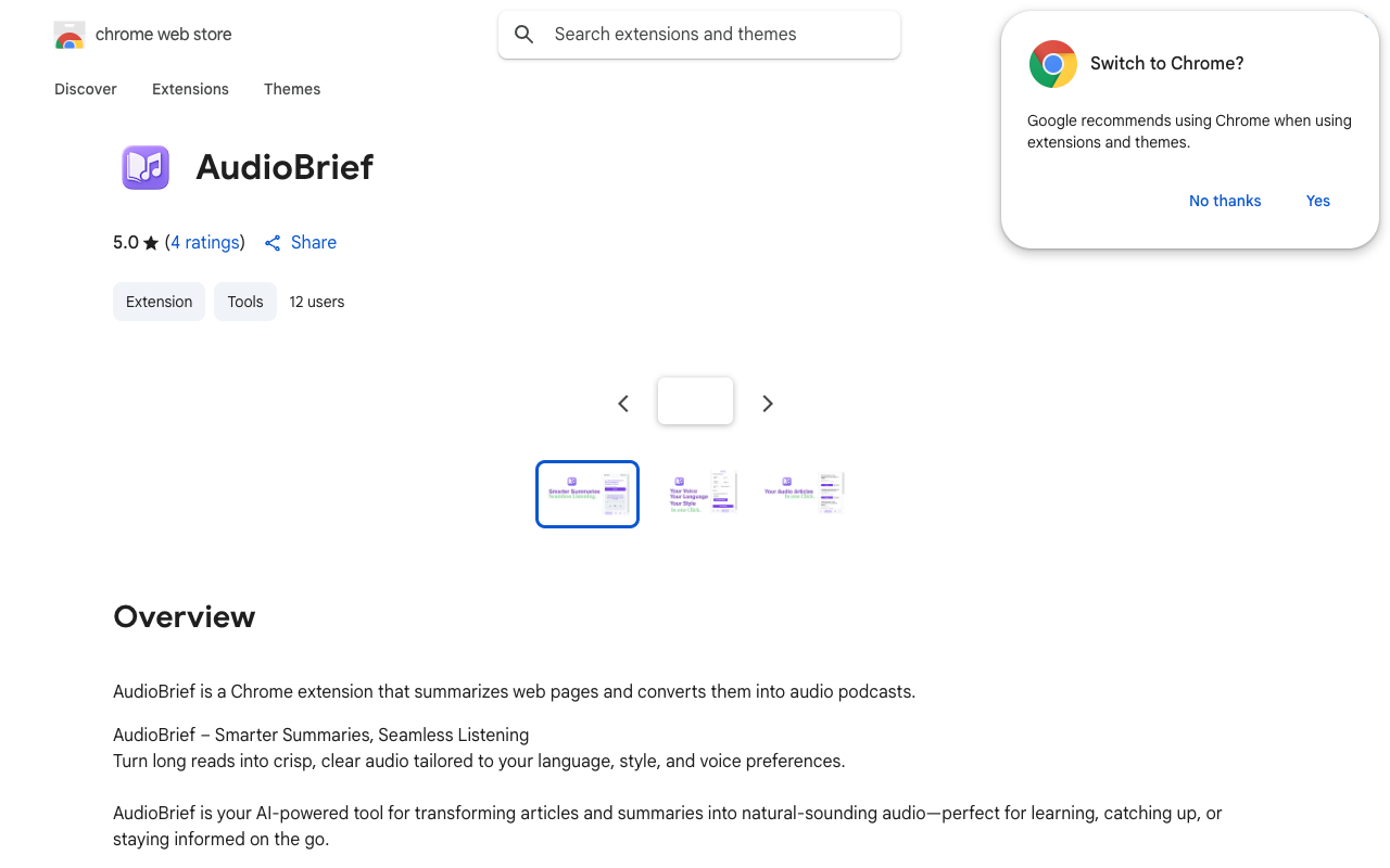 AudioBrief - Listen to Articles and Summaries Easily