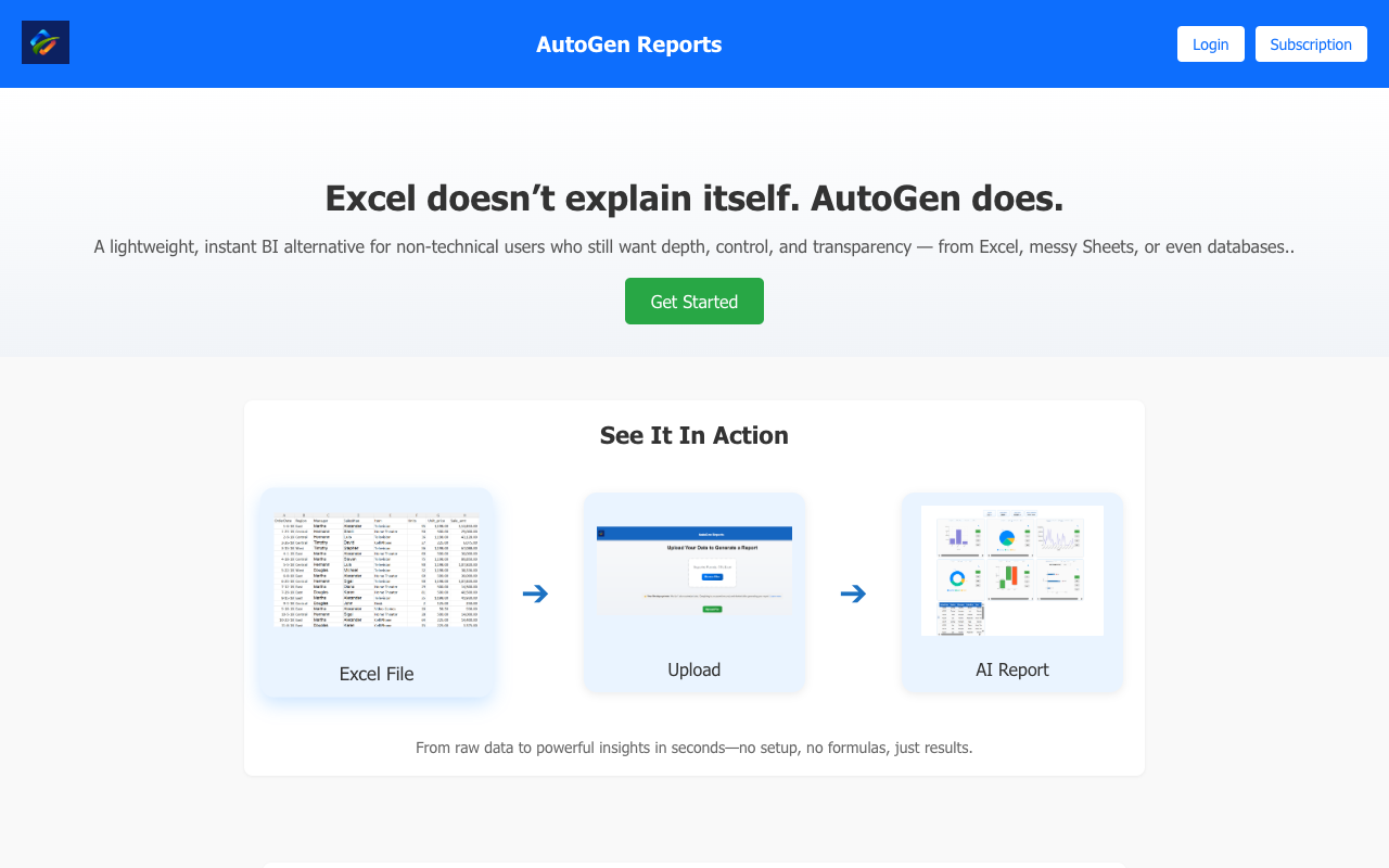 AutoGen Reports - Turn your data into instant insights