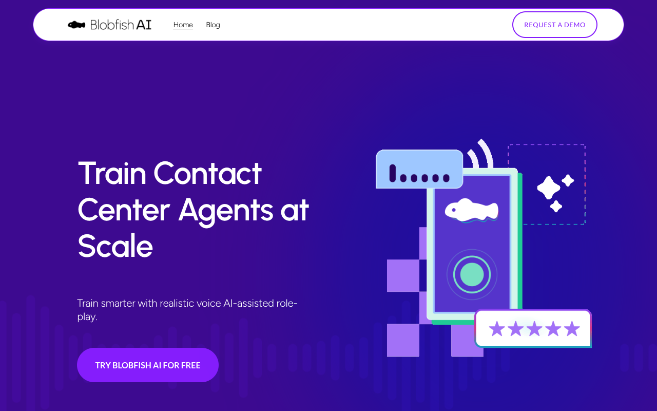 Blobfish AI - Voice training that helps call center agents AI Training Call Center