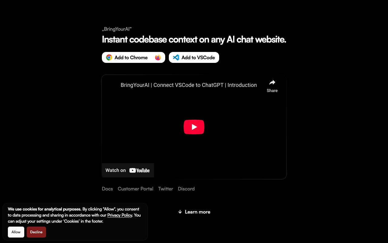 BringYourAI - Effortlessly connect your VSCode to any AI chat