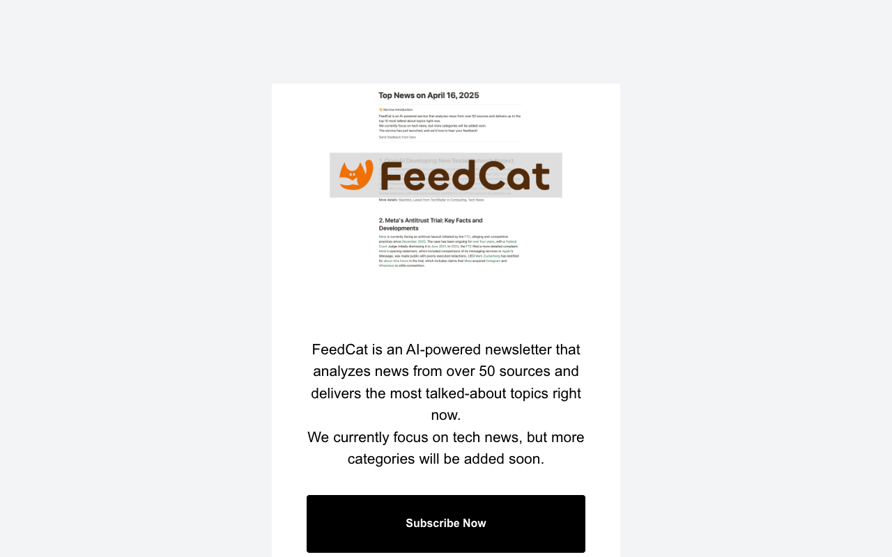 FeedCat - Get the latest tech news from multiple sources
