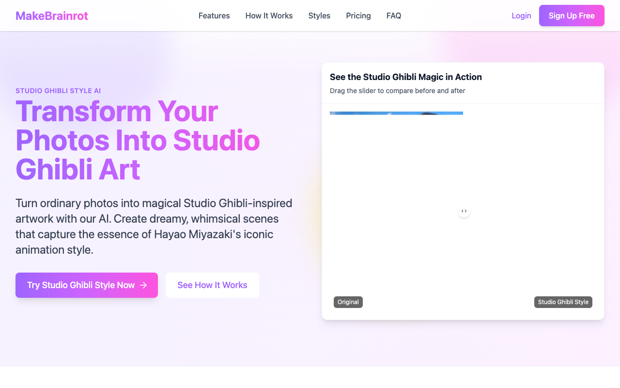 Studio Ghibli AI Art - Transform Your Photos into Whimsical Animation
