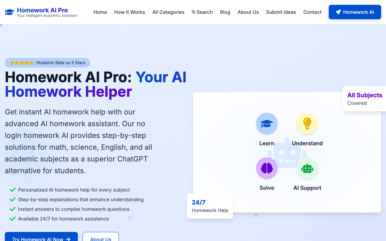 Homework AI Pro - Instant homework help from an intelligent assistant AI Education Homework