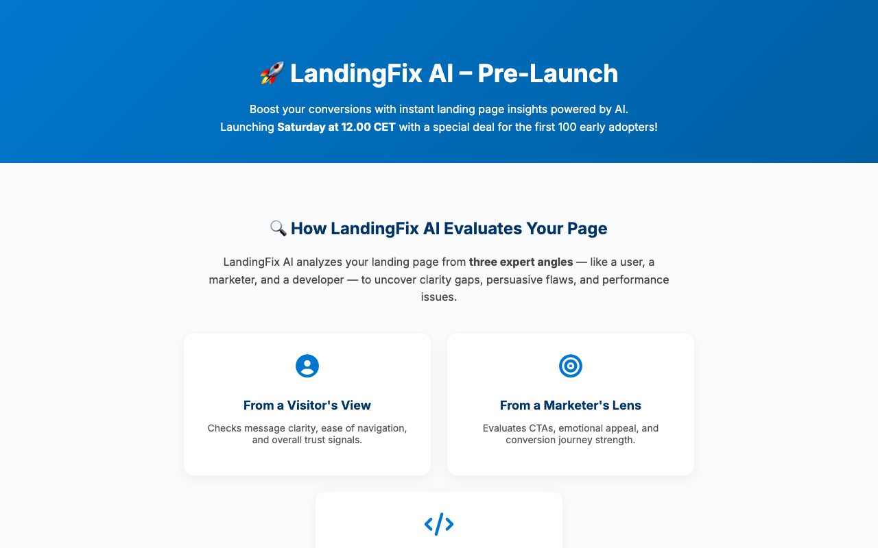 LandingFix AI - Improve your landing page with smart AI help