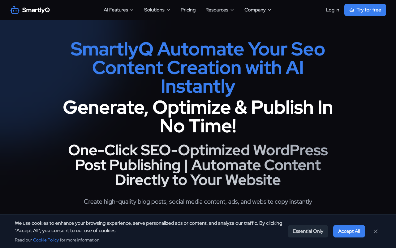 SmartlyQ - An AI tool that helps you make content quickly