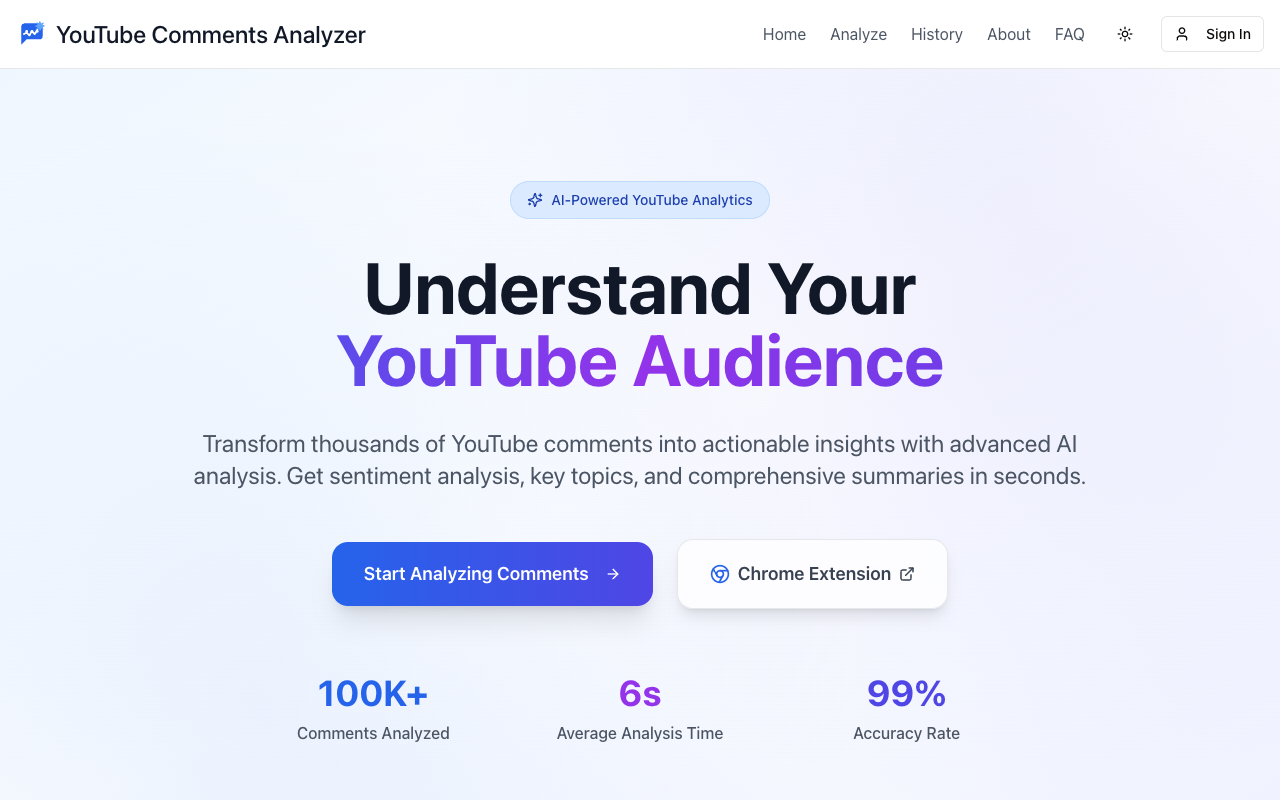 YouTube Comments Summarizer - Quickly understand what people say