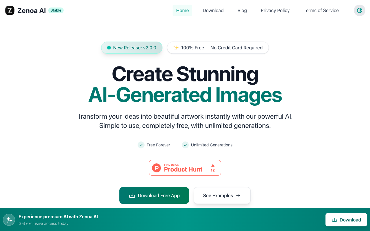 Zenoa AI - Create beautiful images for free