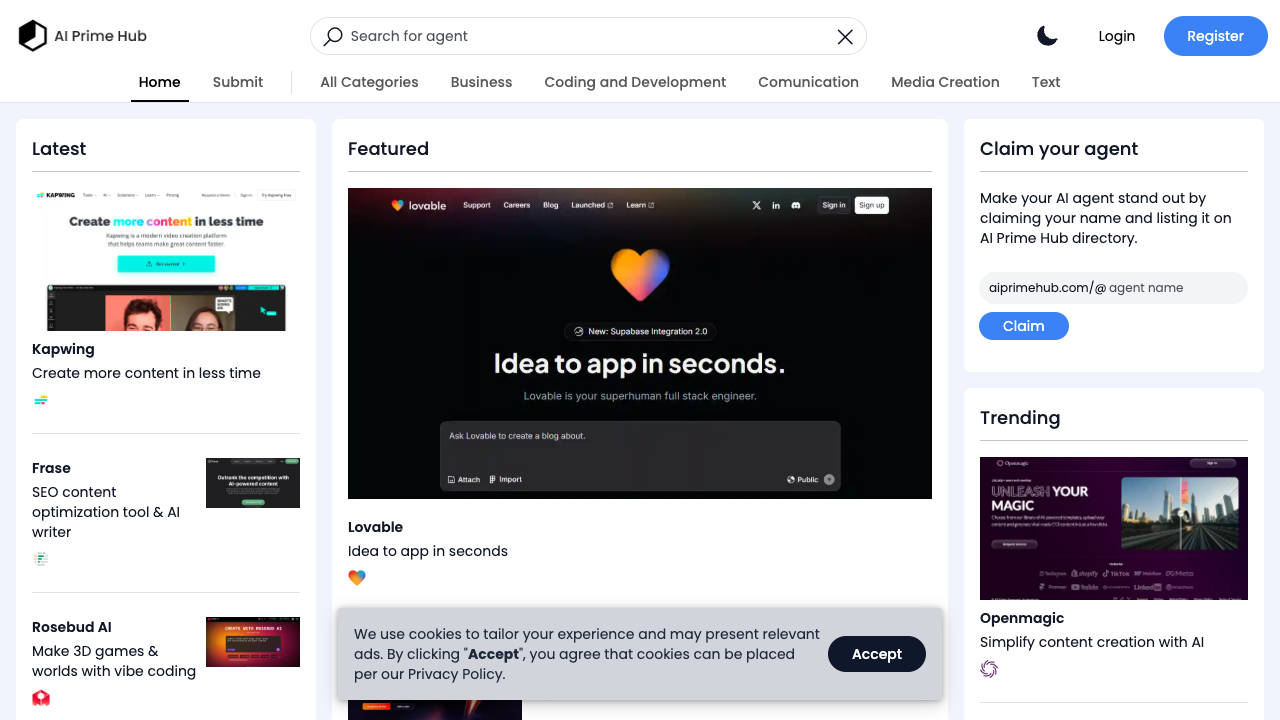 AI Prime Hub - Find the best AI helpers for your needs