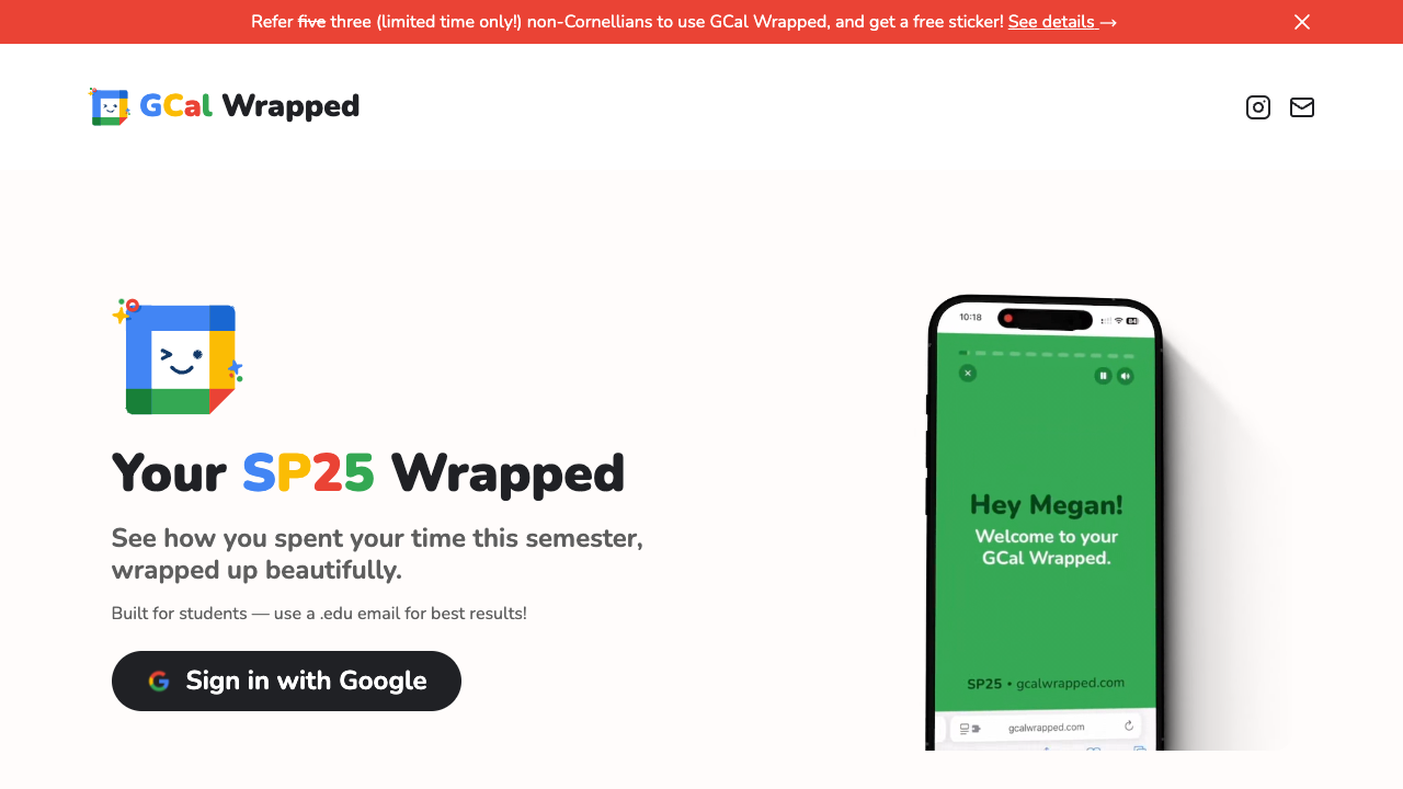 GCal Wrapped - Fun insights for your Google Calendar