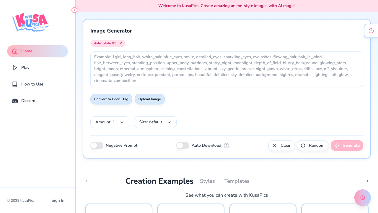 KusaPics - Create your own anime characters with AI
