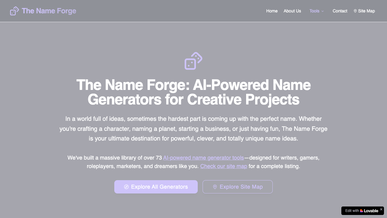 The Name Forge - Create cool names with AI