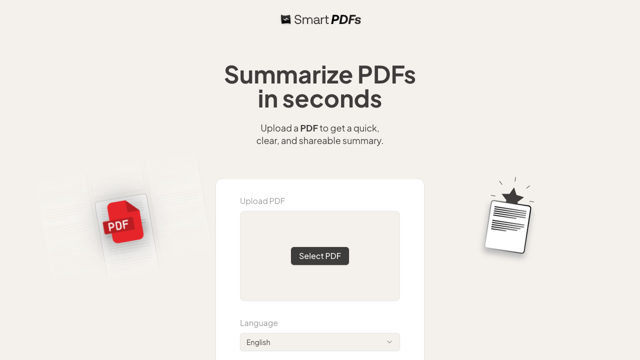 SmartPDFs - Fast and Easy PDF Summarization Tool