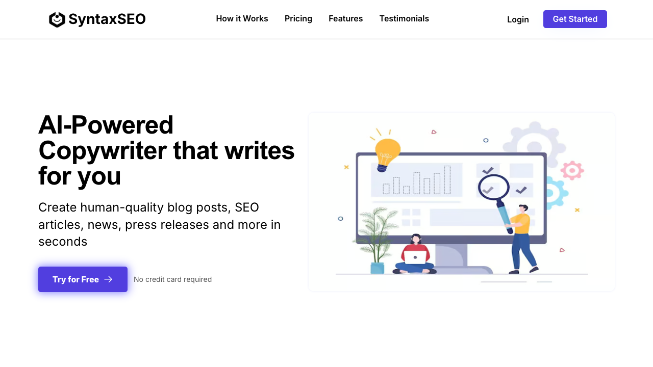 SyntaxSEO - The best AI tool to create SEO content