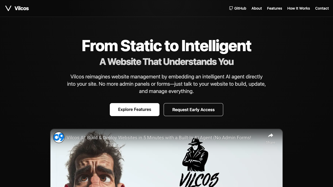 Vilcos - Chat with AI to create and manage your website easily