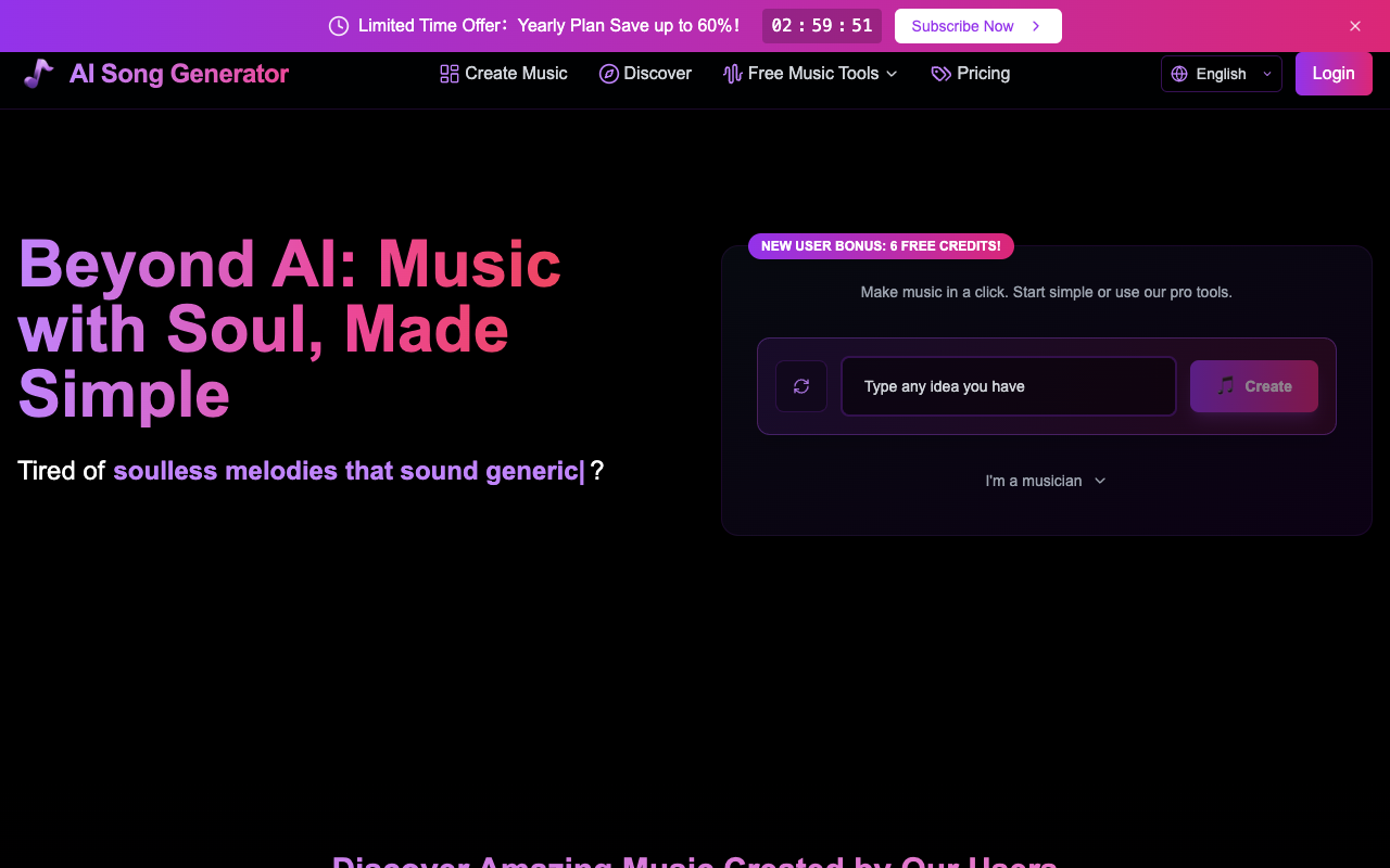 AI Music Generator - Create music that feels human and emotional