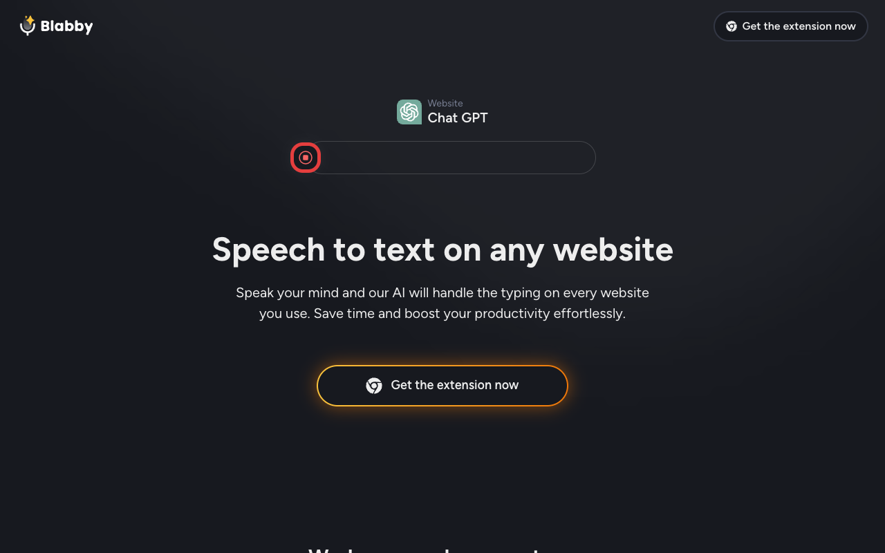 BlabbyAI - Voice typing made easy on any website