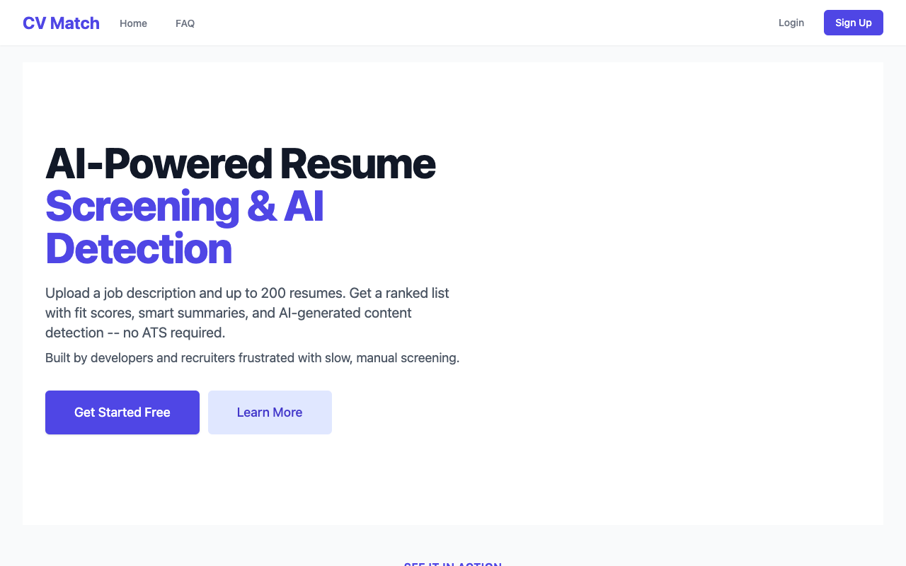 CV Match - Quickly score and summarize resumes with AI