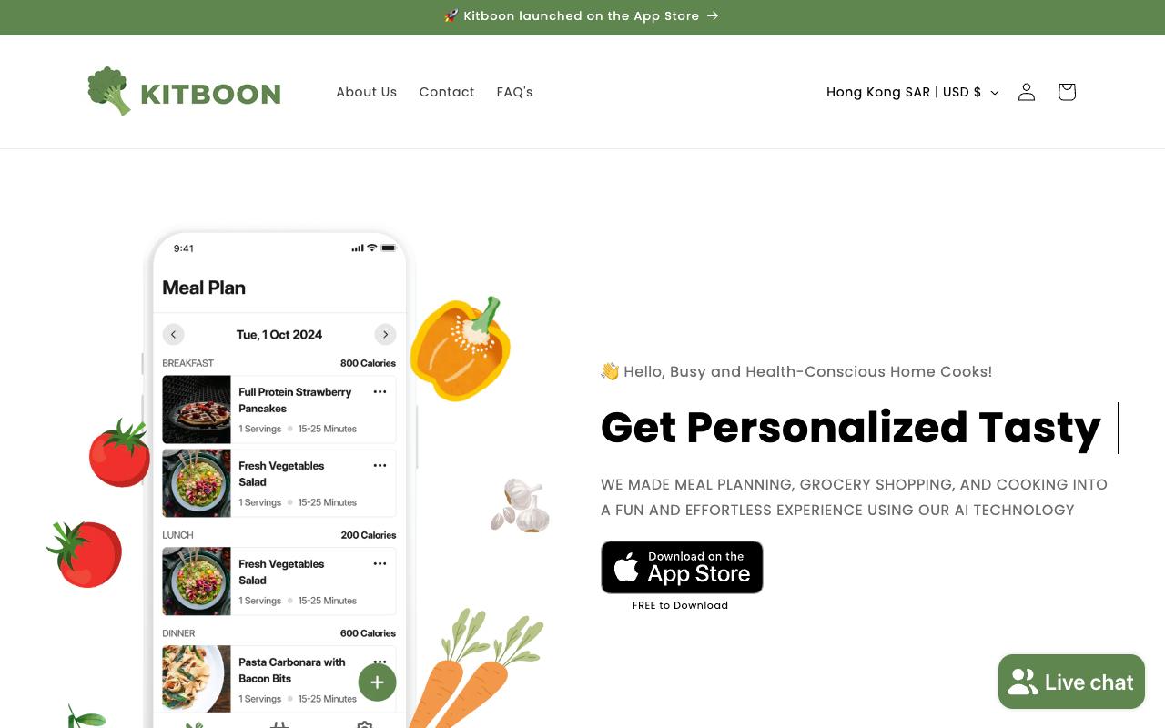 Kitboon - AI meal planning app helps busy moms