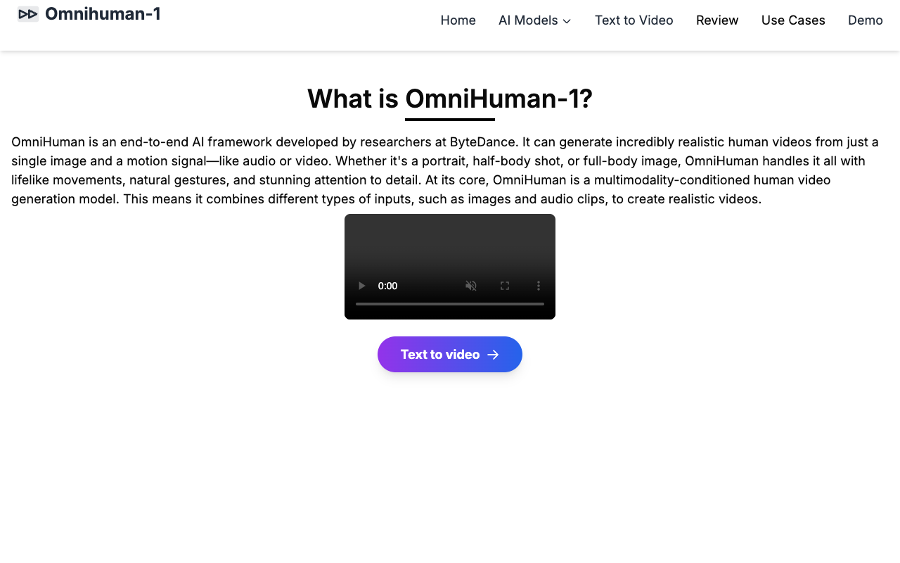 OmniHuman - Create real human videos with AI magic