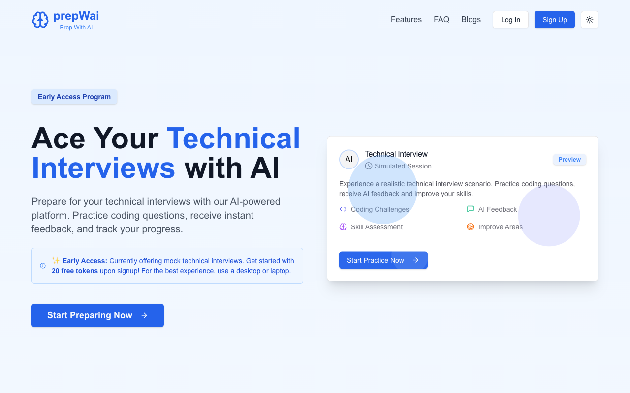PrepWAI - Discover if you're right for the job with AI interviews