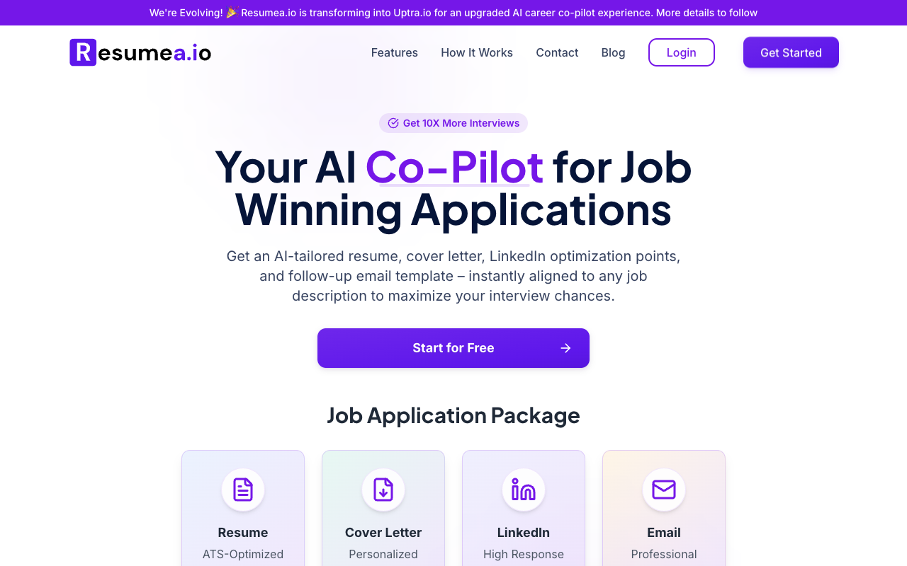 Resumea.io - Create your job application package quickly with AI